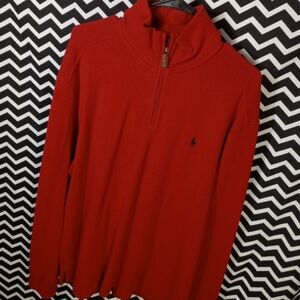POLO RALPH LAUREN quarter zip casual sweater mens sz Large - b4